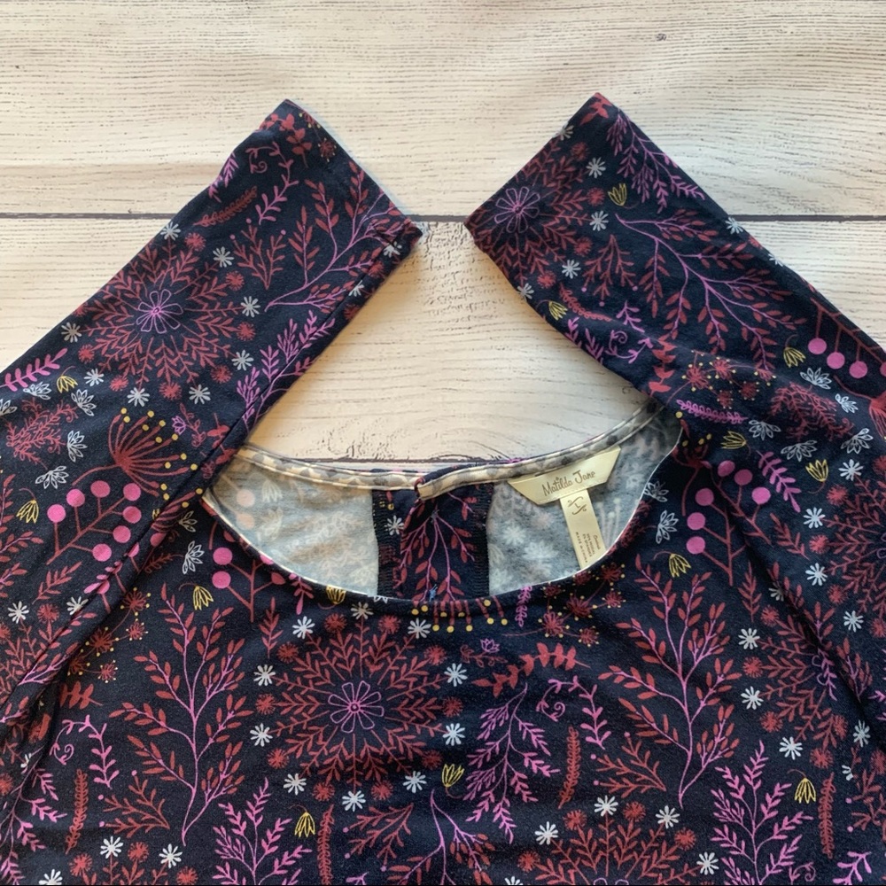 Matilda Jane New Resolution Dark Floral Stretch Long Sleeve Dress - Picture 5 of 10